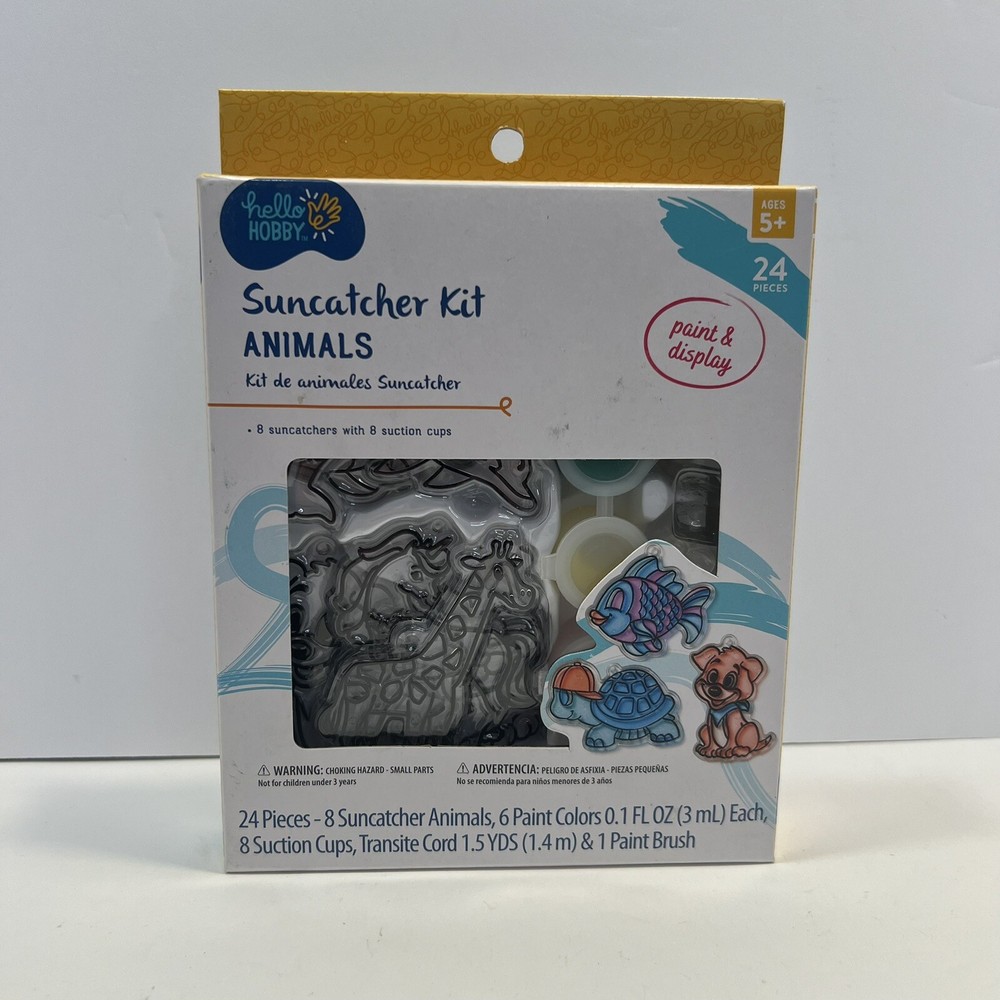 Hello Hobby Suncatcher Kit - Animals (24 pc) New