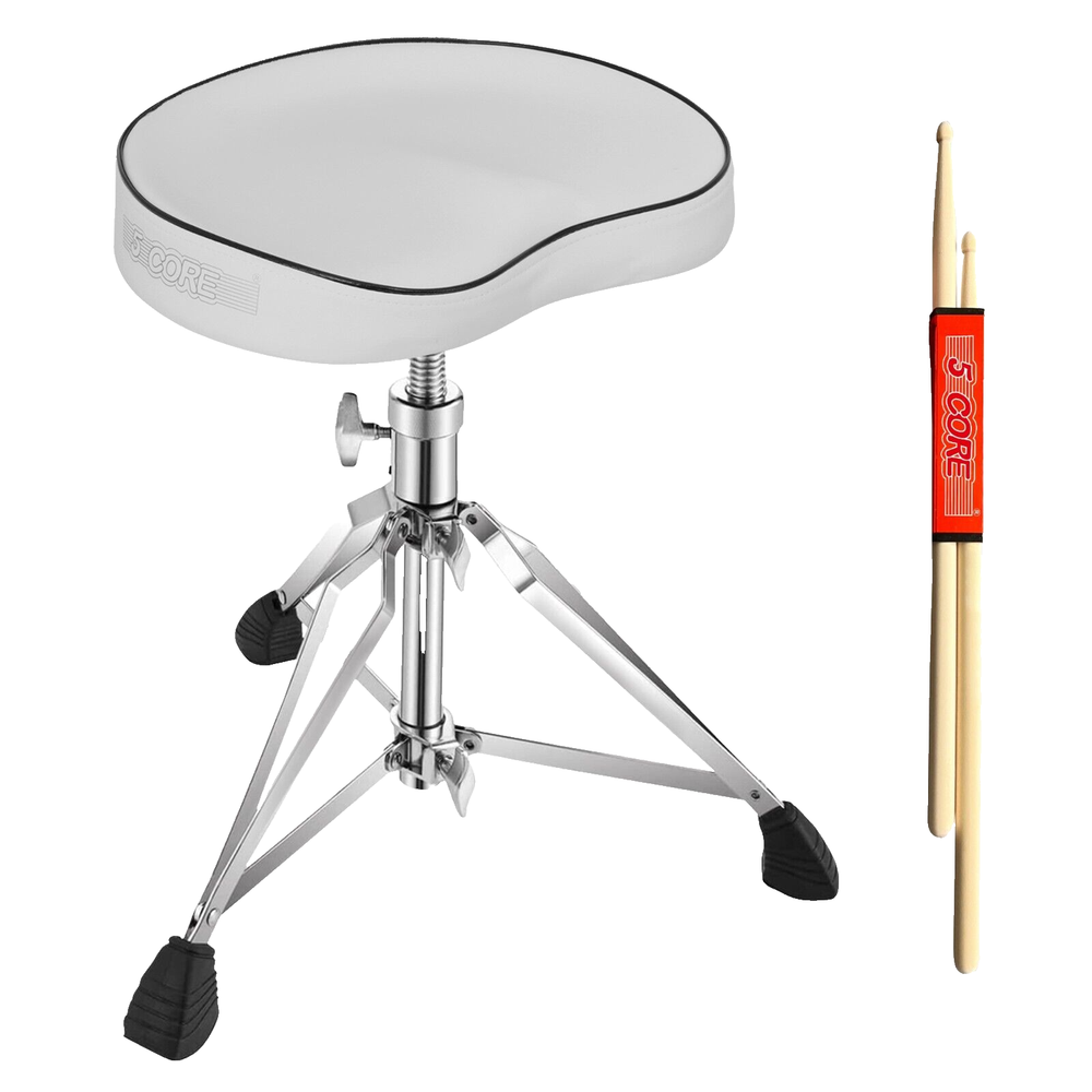 5Core Drum Throne Saddle Height Adjustable Thick Padded Seat Drum Stool Chair