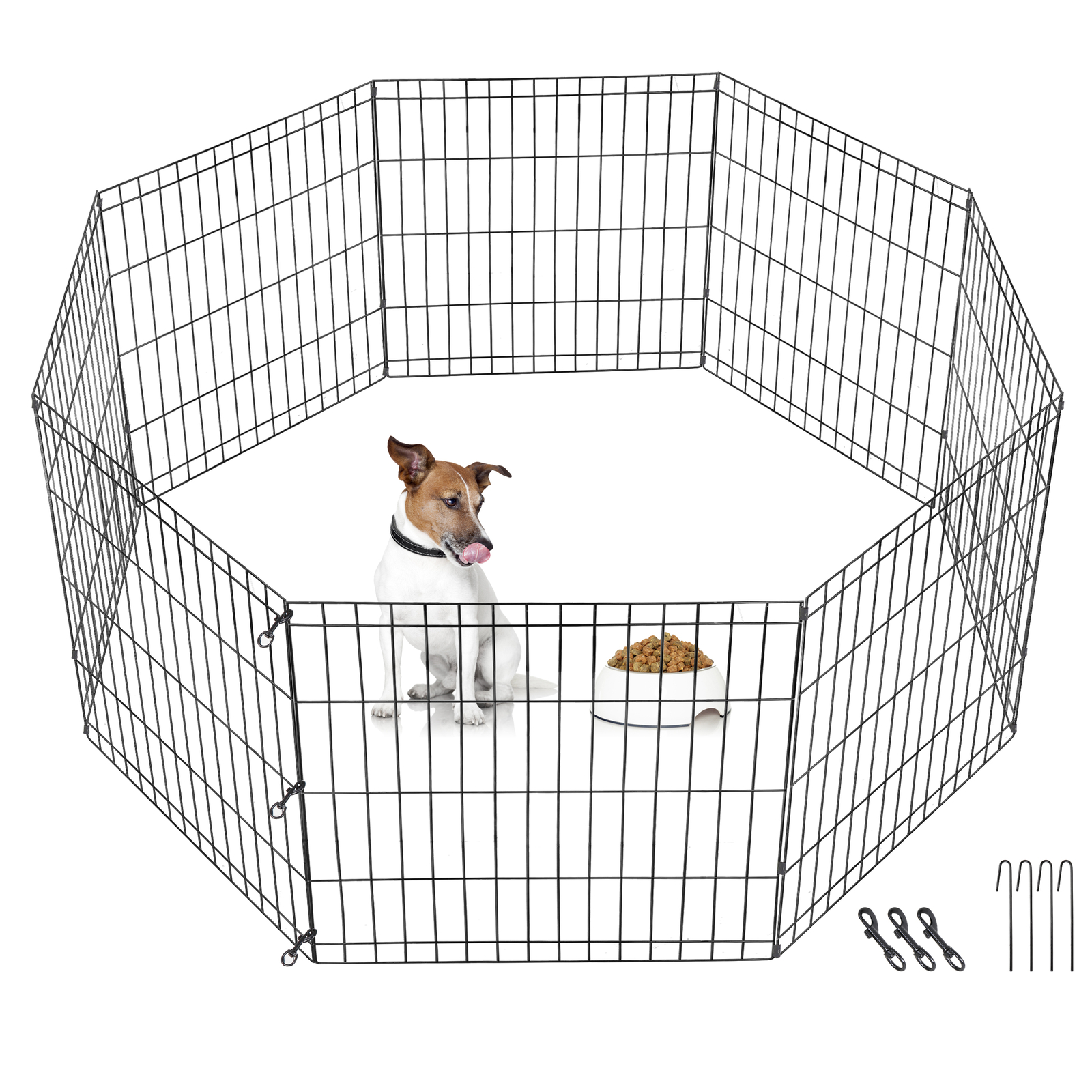 24 Inch Pet Dog Playpen Exercise Puppy Pen Dog Fence for Small Animals -8 Panel