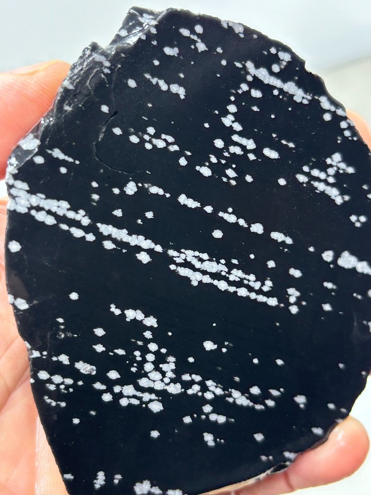 Snowflake Obsidian Slab Lapidary Cabbing Knapping Combo ship avail