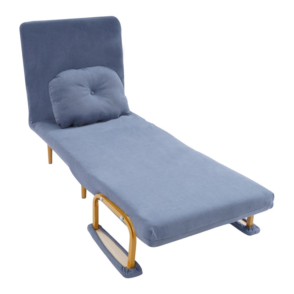 Folding Sofa Bed with Iron Frame, Adjustable Backrest, Space-Saving Design