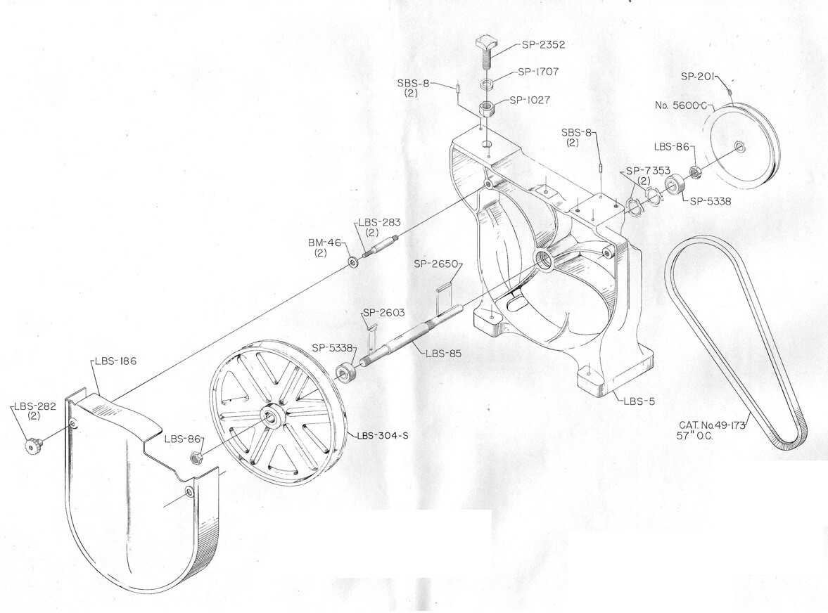 Rockwell Delta 14" Bandsaw Upper, Lower Wheel & Thrust Bearings Kit Early Models