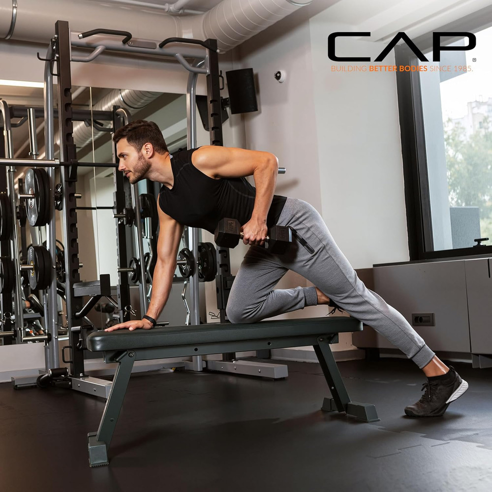 Foldable Flat Weight Bench | Folding Workout Bench with Steel Frame, Thick Box-S