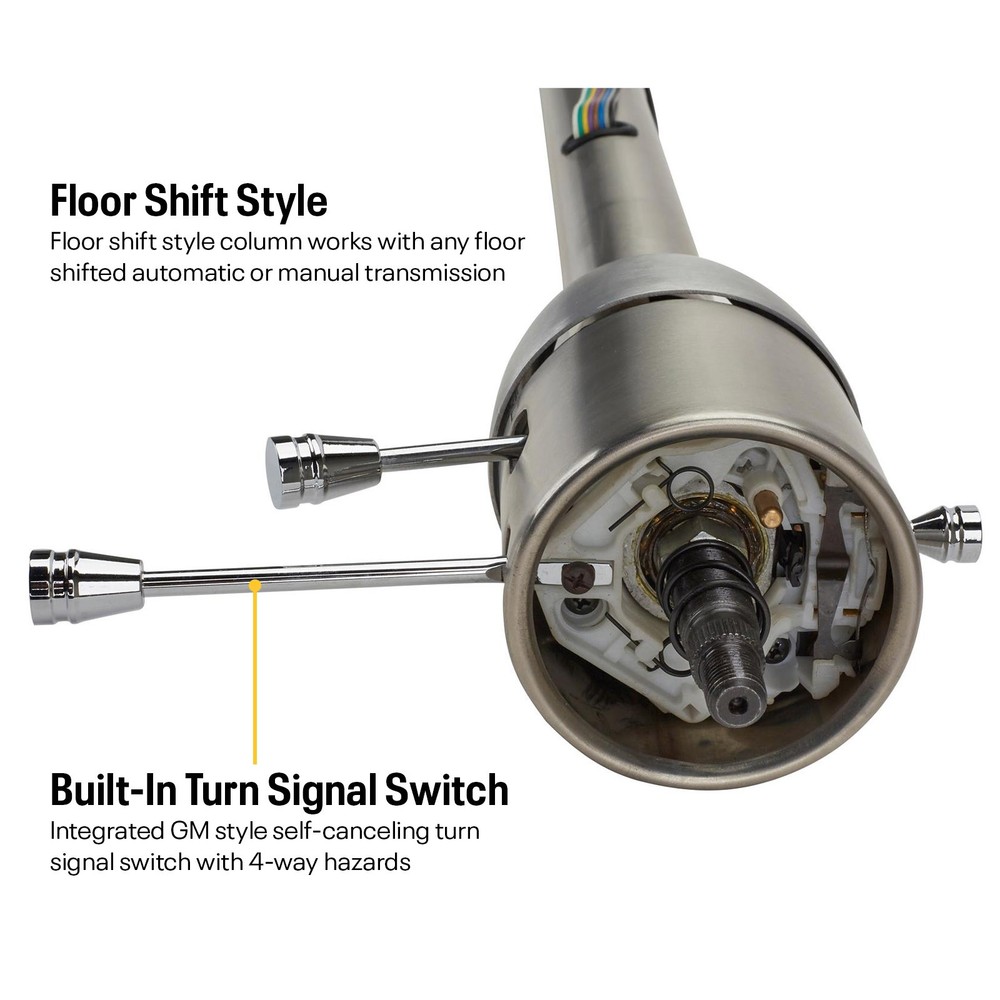 Universal GM 33" Tilt Steering Column, Floor Shift, 5-Position, Raw