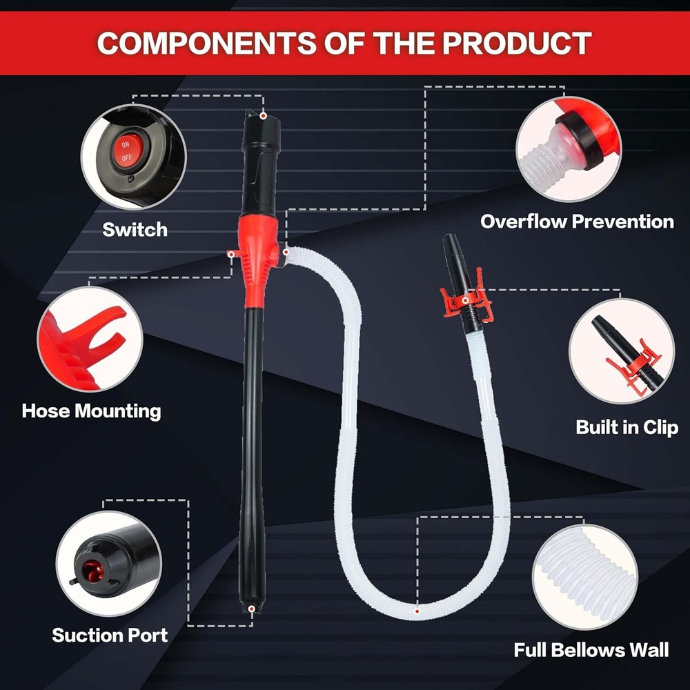 Portable Battery Powered Gas/Liquid Transfer Pump, Operated...