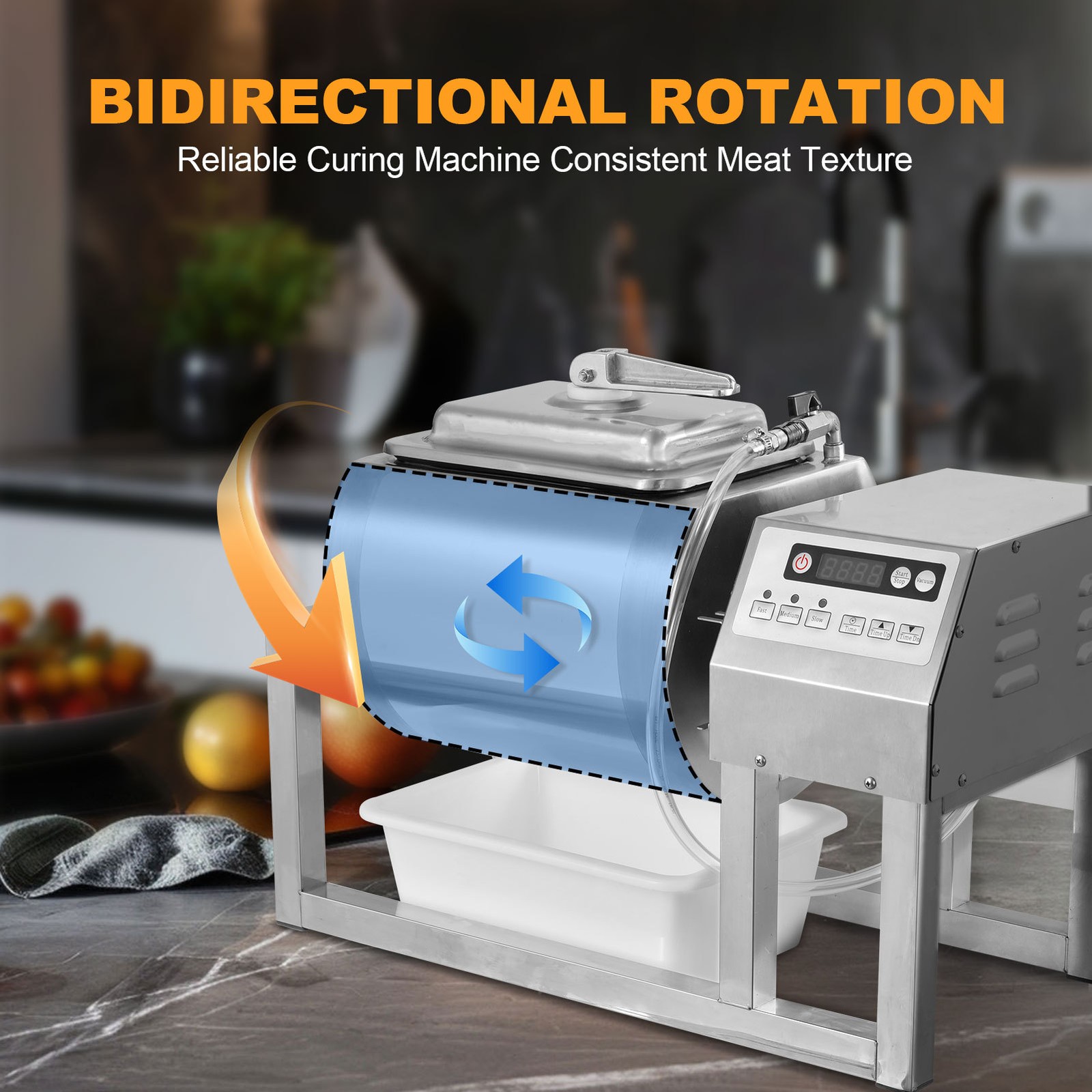 18L Meat Tumbler Marinator Machine Commercial Vacuum Vegetable Chicken Curing