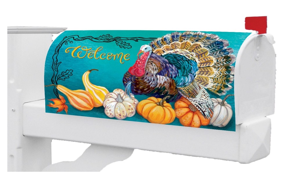 Teal Turkey Mailbox Cover