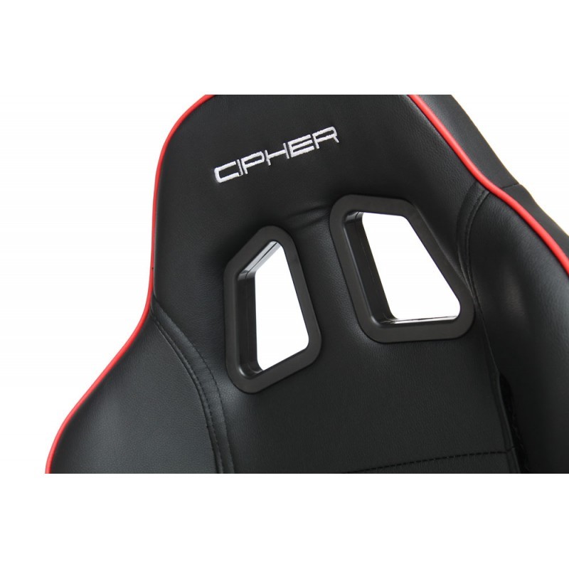 Cipher Black+Red Piping Racing Seats & Seat Brackets for 15-23 Polaris Slingshot