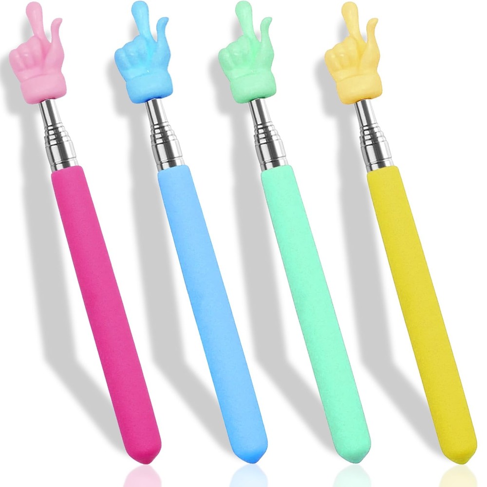 HungGato 4PCS Retractable Teacher Pointer for Classroom Kids Reading, Multi