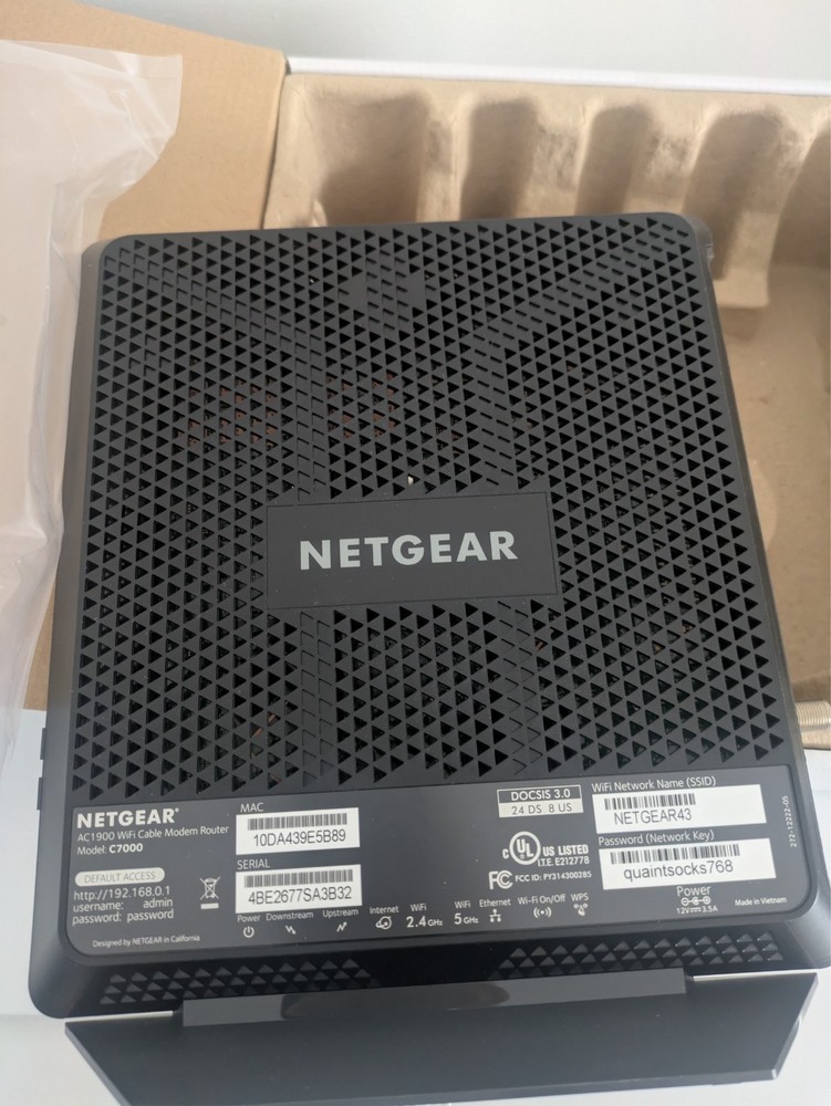 NetGear AC1900 WiFi Cable Modem Router C7000