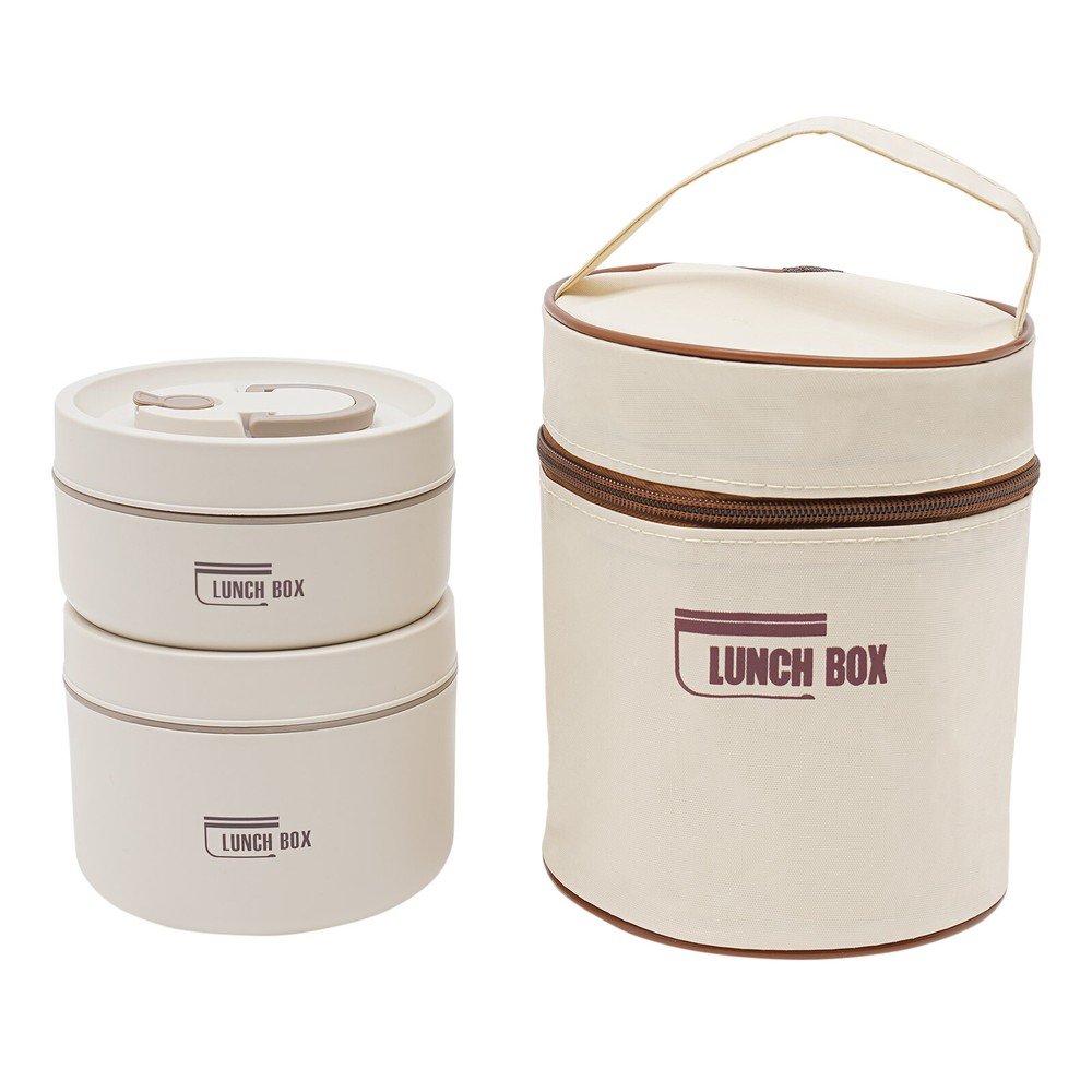 2PCS Stackable Lunch Boxes Lunch Container Set Off-White Food Storage Container