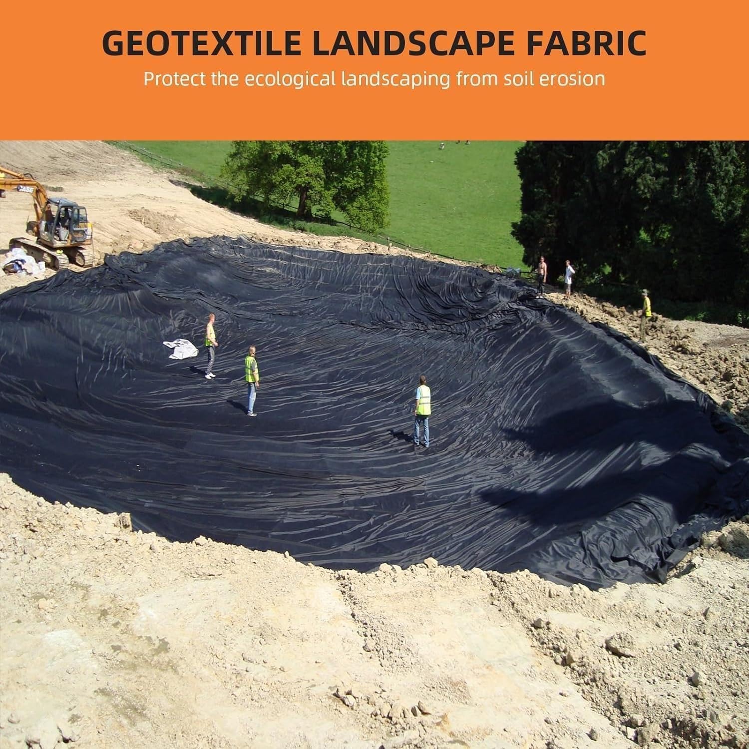 Geotextile Non Woven Fabric 6ft x 300ft 6oz Landscaping Drainage Construction