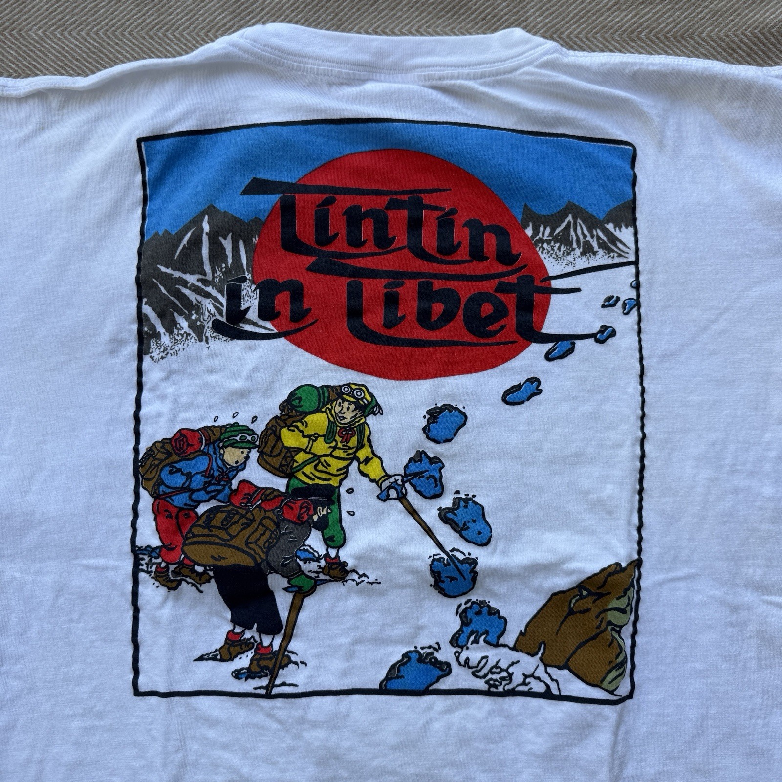 Vintage 90s The Adventures of Tin Tin In Tibet T Shirt Size Large