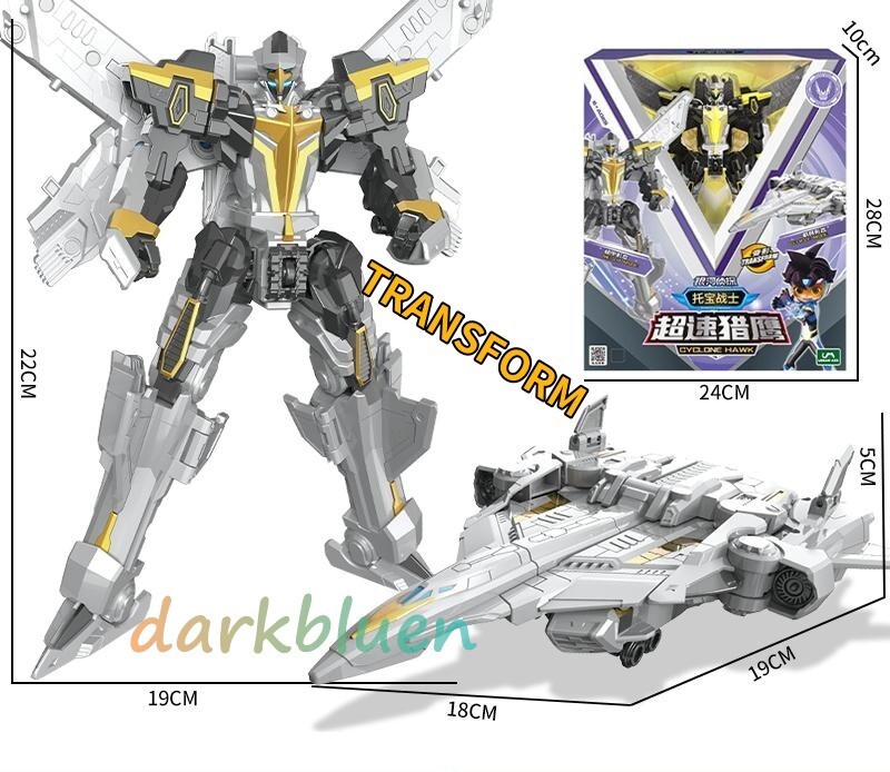 Tobot V GD Cyclone Hawk Aircraft Transforming Robot Vehicle Action Toy 8.7"