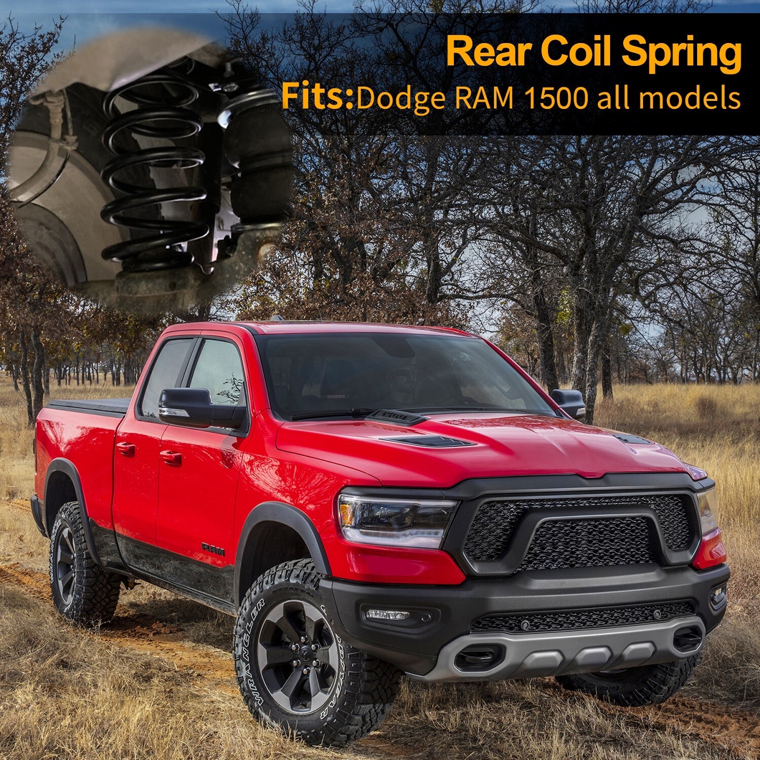 Rear Coil Spring Kit 50% Heavier for Ram 1500 Provide an Extra 50% Load Capacity