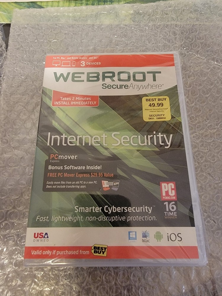 Webroot SecureAnywhere Internet Security - Full Version for Windows & Mac...