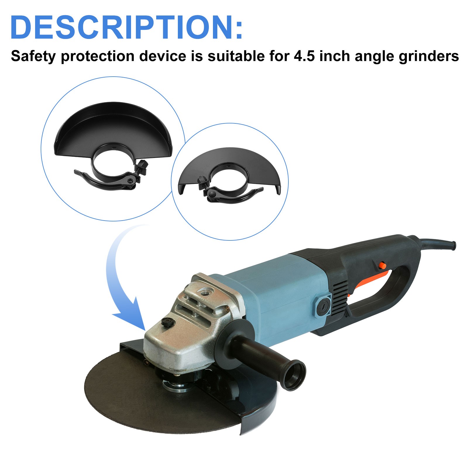 Grinder Guard 4.5" 125mm Dia Metal Adjustable Angle Grinder Protector Cover