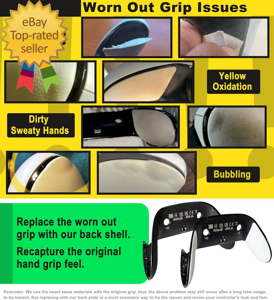 Repair Back Cover for PS5 Dualsense Edge Controller Replacement Shell with Soft