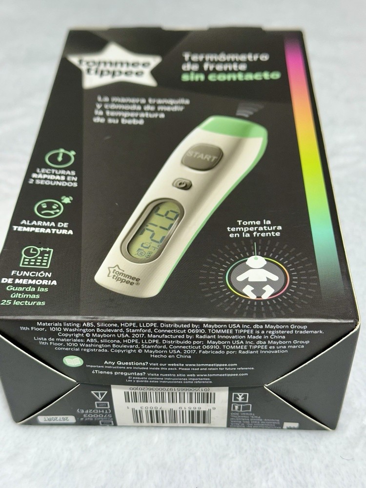Tommy Tippee No Touch Forehead Thermometer Fast Reading Memory Function