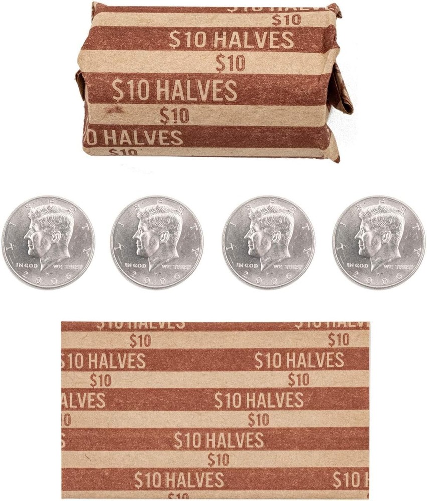 Half Dollar Flat Coin Wrappers, Solid Bundle of 100
