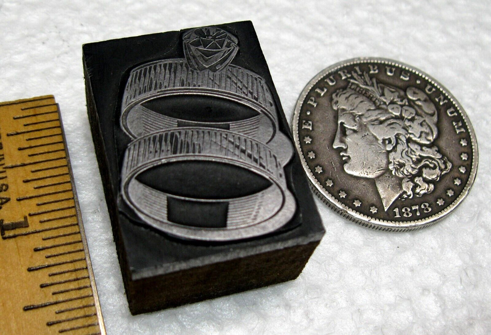 Letterpress Print Block - "Wedding Rings"