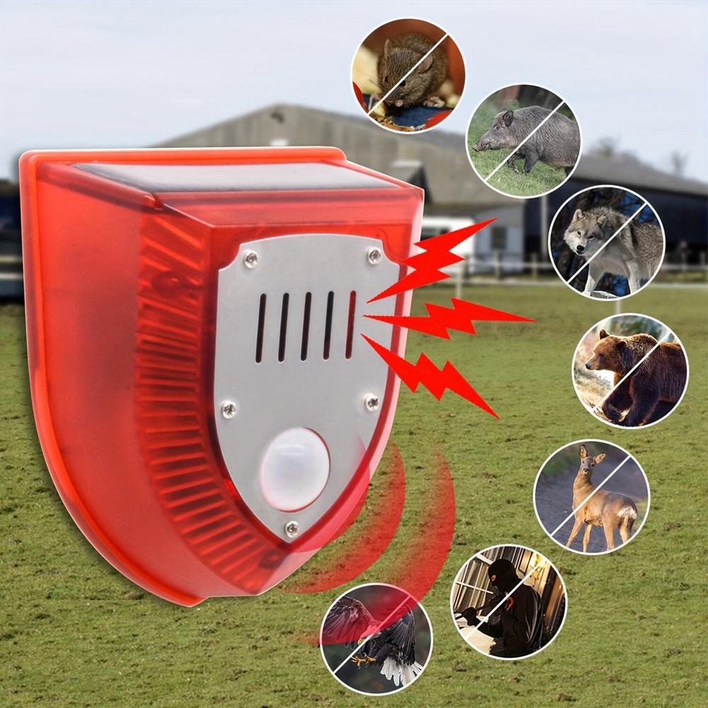 Solar Alarm Light Wireless Solar Strobe Light Motion Sensor Detector Outdoor LED