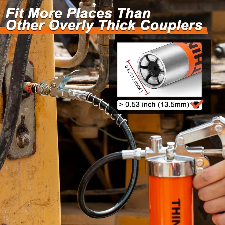 THINKWORK Grease Gun Coupler with 90� Adaptor