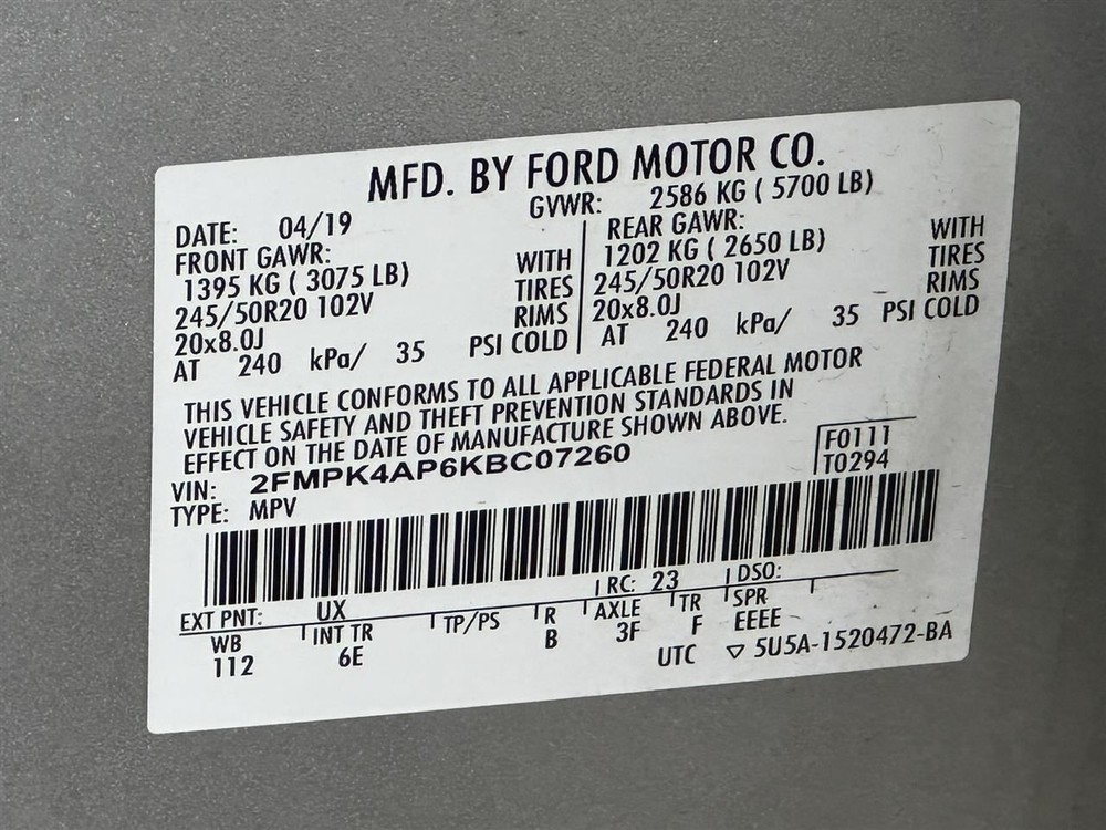 Camera/Projector Camera Windshield Mounted Fits 19-24 EDGE 2802079