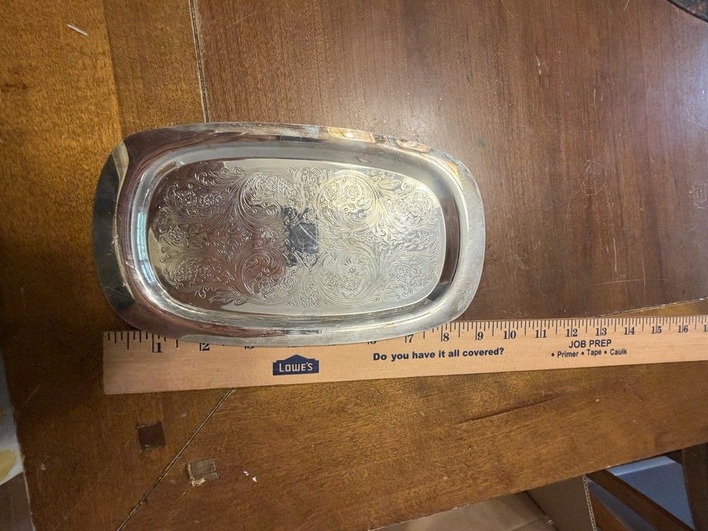 Sheridan Silverplate Rectangle Serving Dish Beautiful Ornate Design