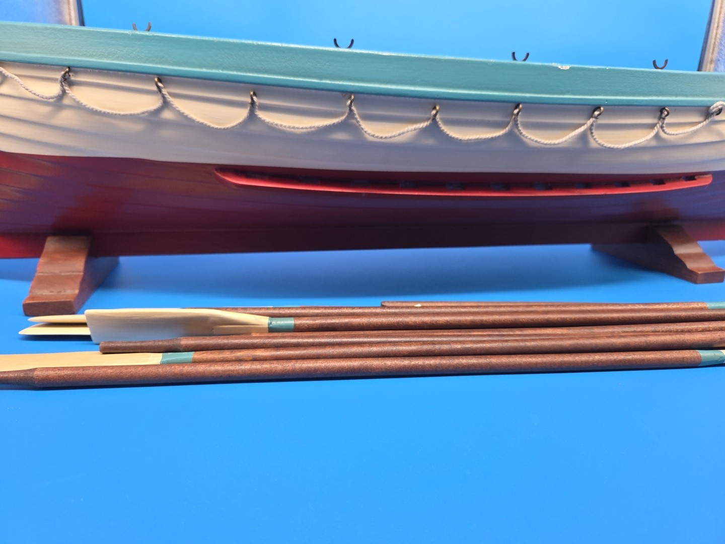 Vintage RMS Titanic Lifeboat No. 14 Replica 32" Wooden Model + Stands VERY NICE!