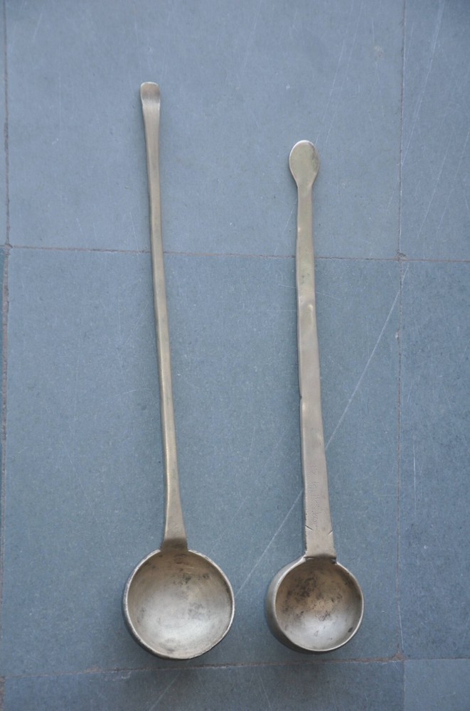 2 Pc Vintage Brass Handcrafted Solid Heavy Spoon /Kitchenware