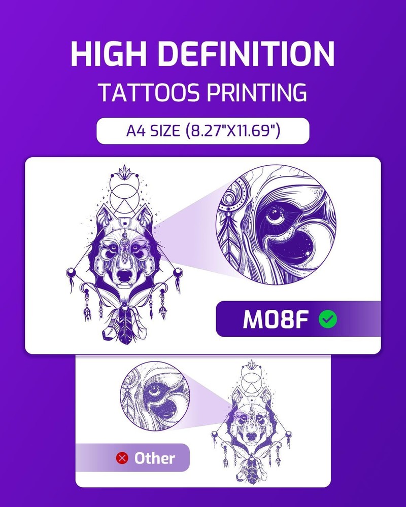 Phomemo M08F Wireless Tattoo Stencil Printer Bluetooth Stencil Printer + Paper