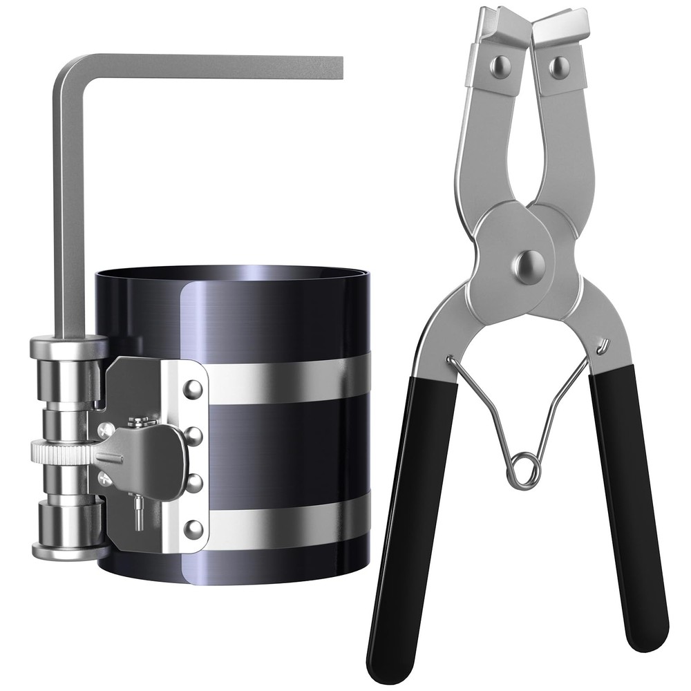 Piston Ring Compressor Tool,Car Engine Piston Ring Installer Removal Kit，Adju...