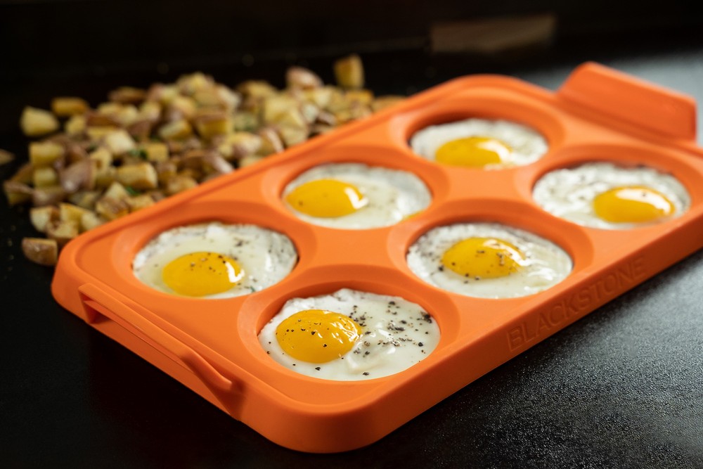 Orange Silicone 6 Section Egg Ring Tray