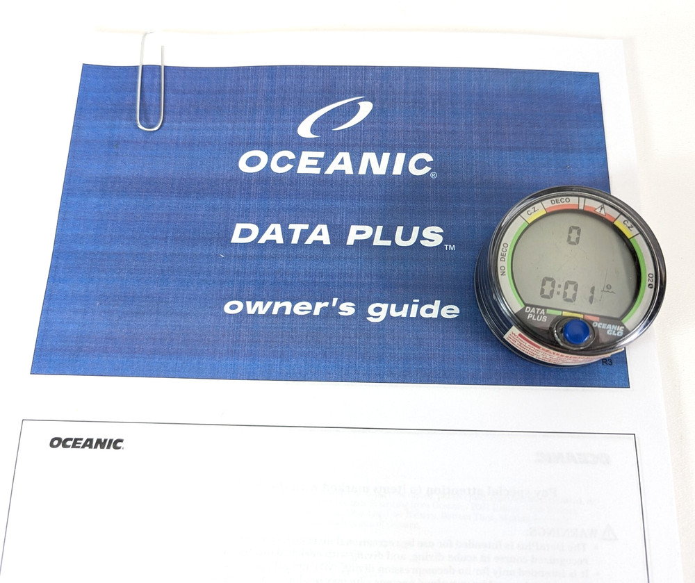 Oceanic Data Plus Air & Nitrox Puck Scuba Dive Computer + Manual #5454