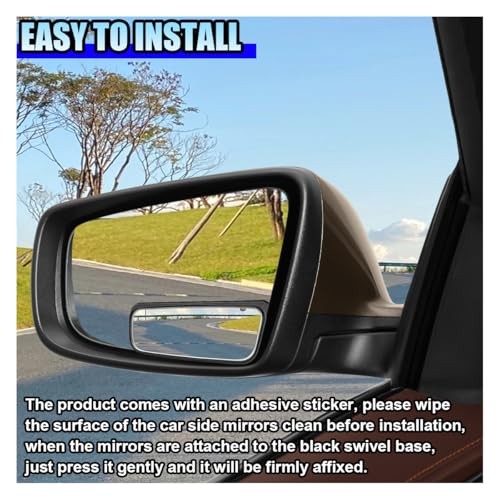 2PCS Rectangle Blind Spot Mirror for Car, Adjustable Wide Angle Mirror Framed