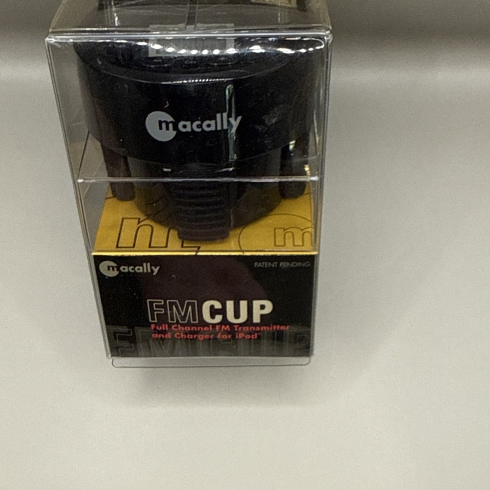 Macally FM CUP FM Transmitter Charger LCD Screen Hands Free for iPod Models