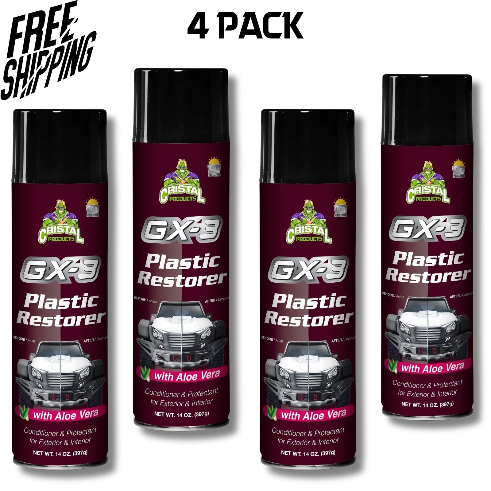 Cristal Products GX-3 Plastic Restorer (4 pack)