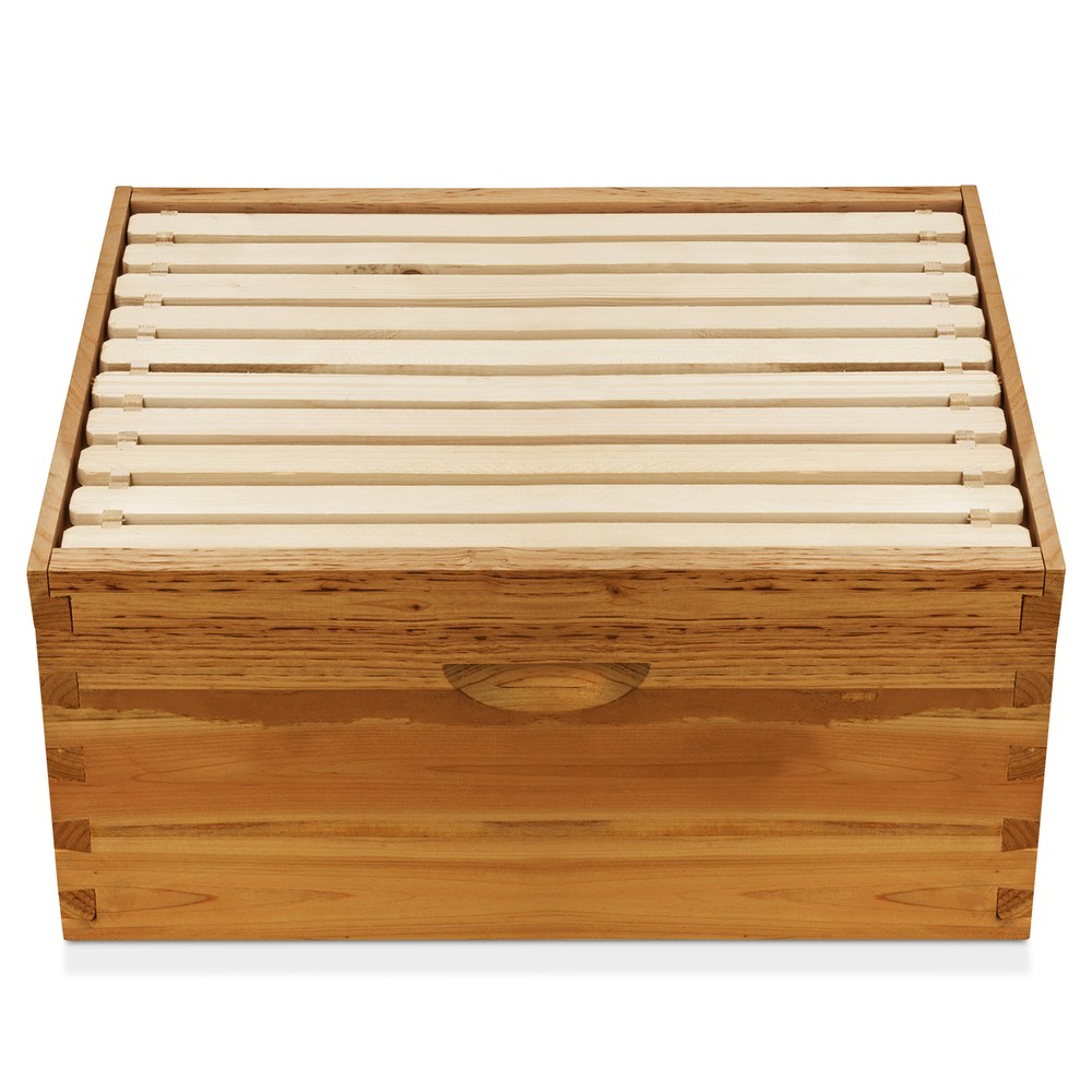 100% Beeswax Beehive 10 Frame Add-On Super, 10 Deep Frames Langstroth Beekeeping