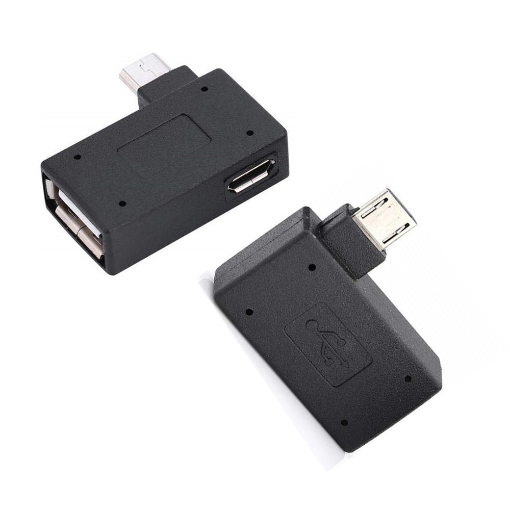 OTG Adapter, 90 Angle USB Port Adapter, Micro OTG, 2 Pack
