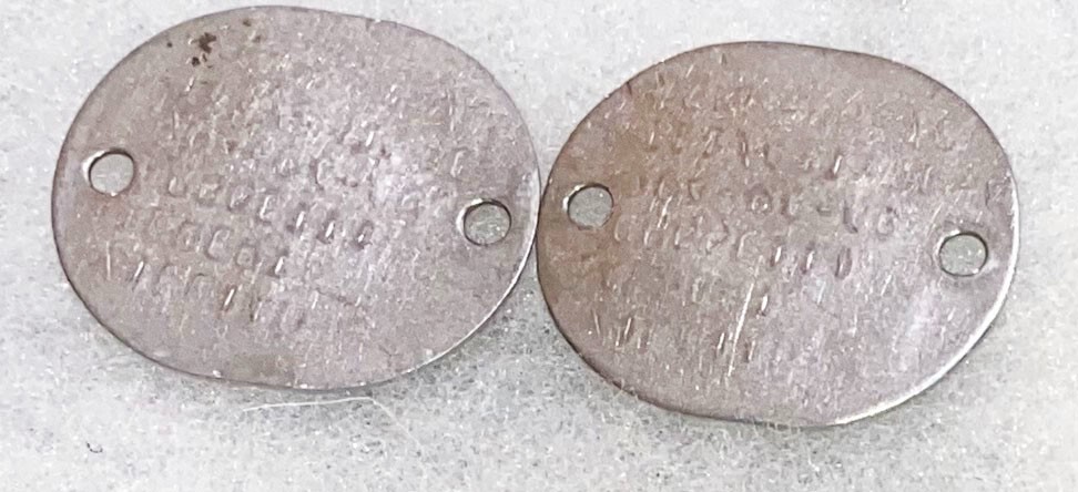 WWII USNR William Foggetti T-43 Dog Tag Set