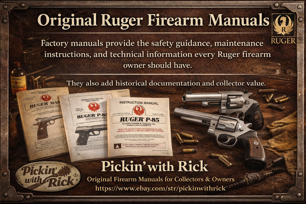 Original Ruger Gun Manuals – Multiple Models – Factory Instructions