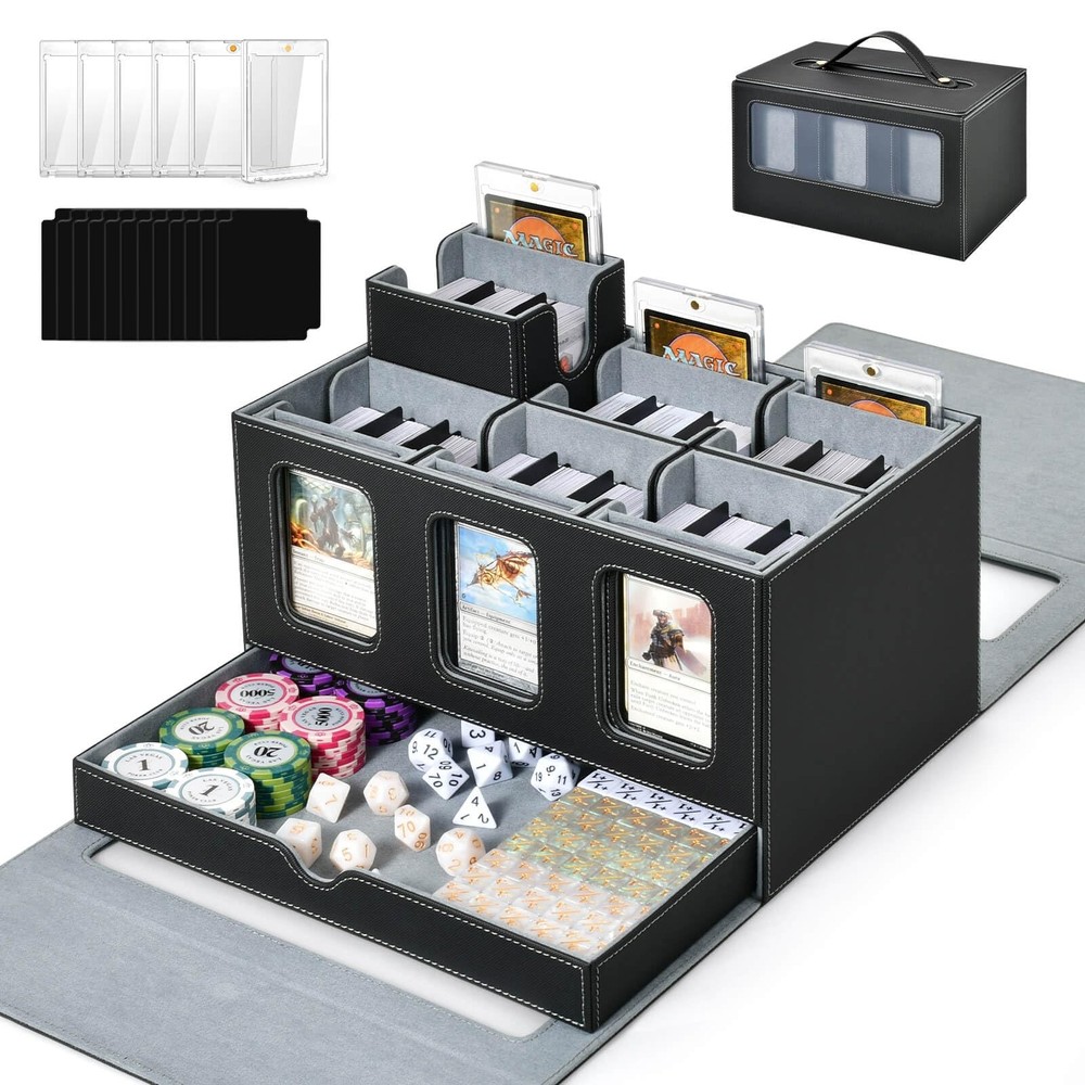 Commander Deck Box for MTG, Trading Card Storage Box Holds 600+ Double-Sleeve...