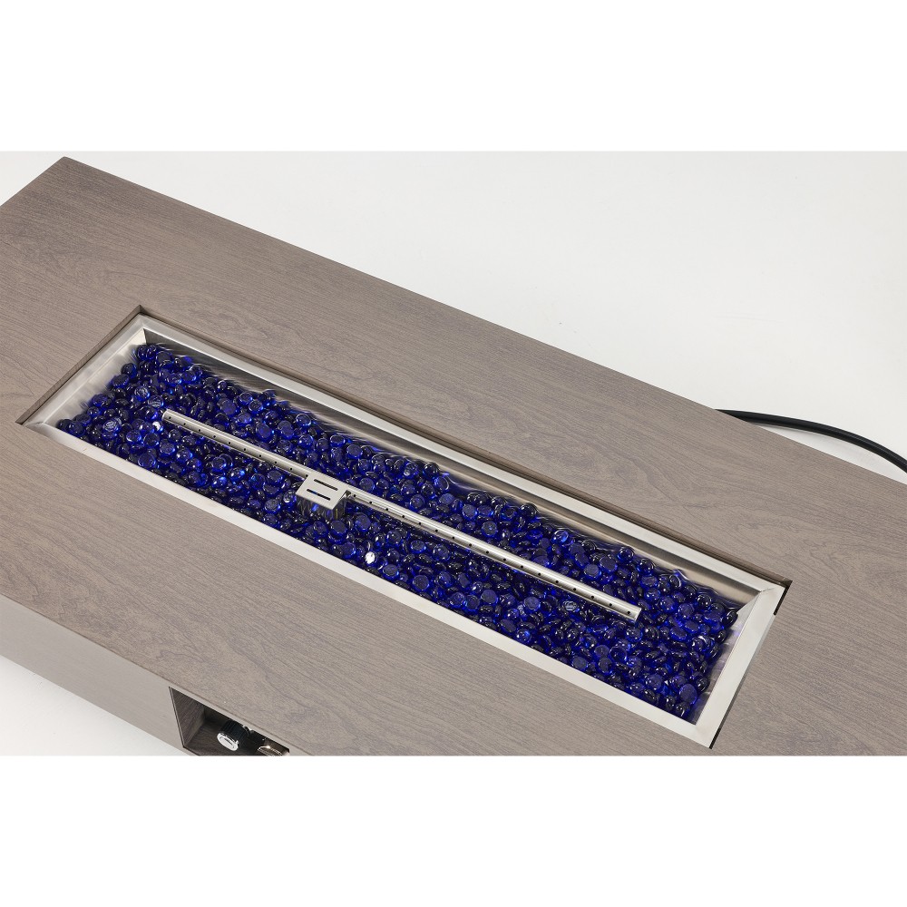 54" Rectangular Propane Fire Pit Table 50K BTU Low-Profile Modern Patio Heater