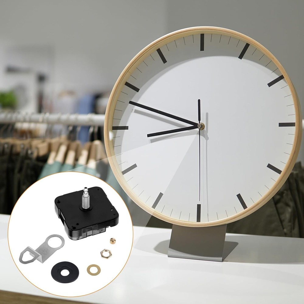 BOXOB Quartz Clock 12888 Movement Replacement, 29/32 Inch Shaft Medium, Black