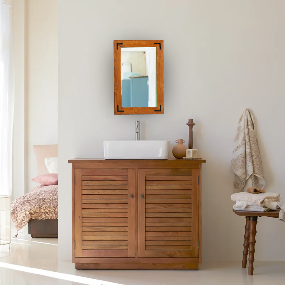 PETRA Rustic Wood Framed Mirror