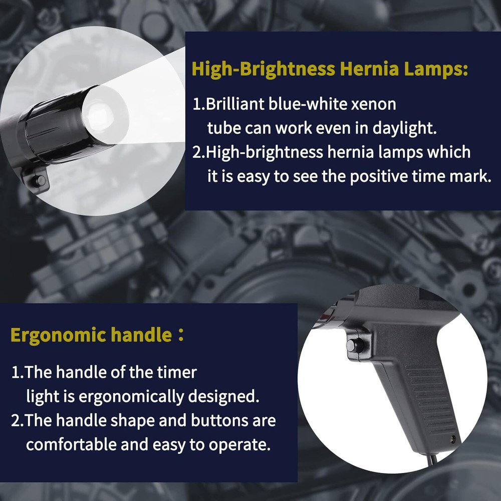 Petrol Engine Ignition Timing Gun Detector Xenon Light Inductive Strobe Test Kit