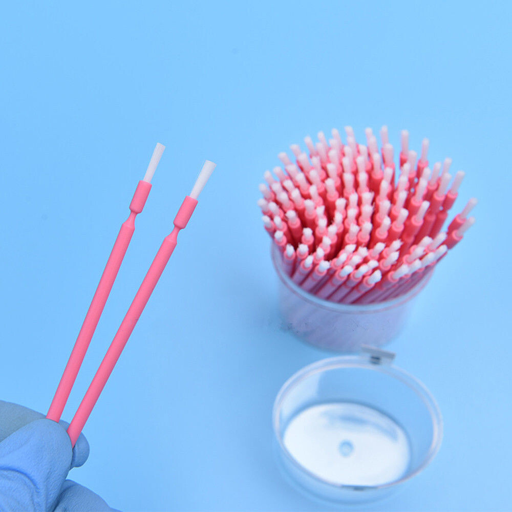 100 Pcs Dental Long Shank Disposable Micro Applicator Brush Bendable Brushes Tip