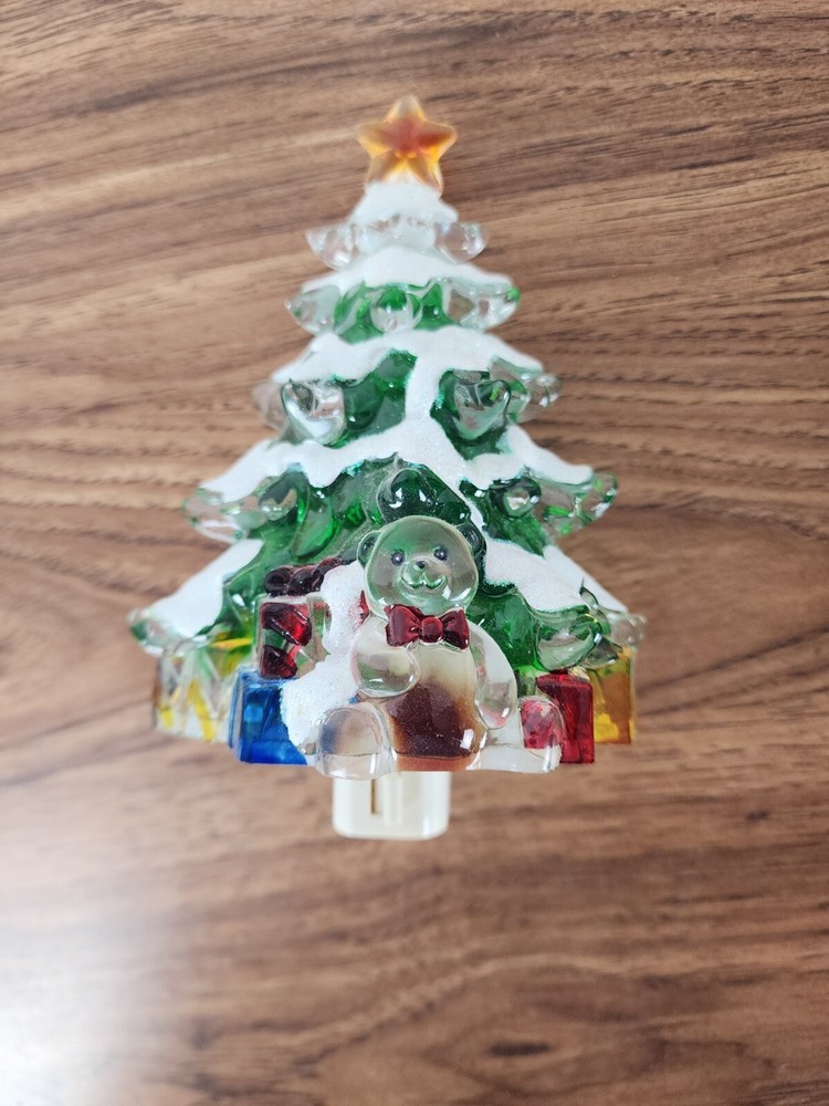 6.5 Inch Acrylic Plug In Christmas Tree Night Light