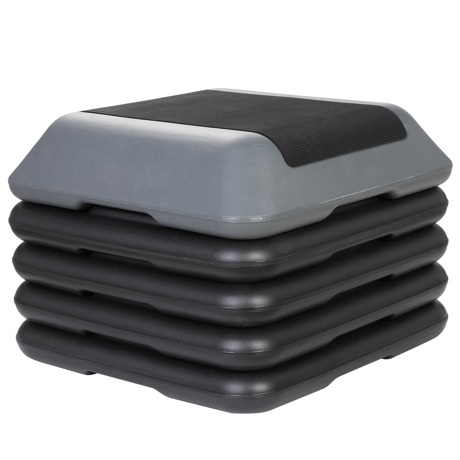 Adjustable Aerobic Step Exercise Platform Nonslip with 4 Risers Indoor Gym Home